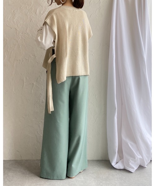 She's Closet(シーズクローゼット)の「美シルエットタック入りハイウエストストレートワイドパンツ(その他パンツ・レディース・ブラック/ベージュ/グリーン/サンドベージュ・M/L)」の21枚目の写真
