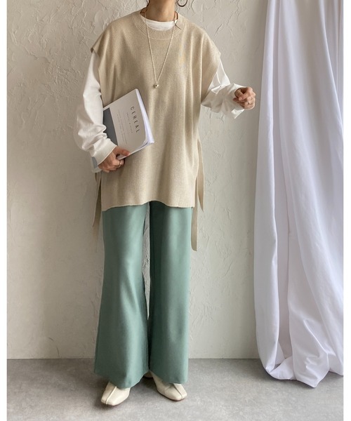 She's Closet(シーズクローゼット)の「美シルエットタック入りハイウエストストレートワイドパンツ(その他パンツ・レディース・ブラック/ベージュ/グリーン/サンドベージュ・M/L)」の22枚目の写真