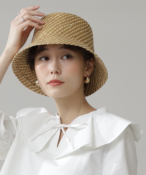 N.（N. Natural Beauty Basic）（エヌエヌナチュラルビューティーベーシック）の「ペーパーバケットハット（ハット・レディース・ブラック/ベージュ・FREE）」の2枚目の写真