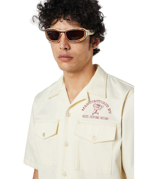 DIESEL（ディーゼル）の「メンズ シャツ ボウリングシャツ サステナブル（シャツ/ブラウス・メンズ・グリーン/ホワイト系その他/ブルー・X-LARGE/LARGE/X-SMALL/SMALL/MEDIUM/XX-LARGE）」の5枚目の写真