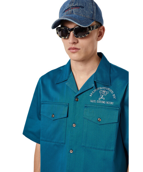 DIESEL（ディーゼル）の「メンズ シャツ ボウリングシャツ サステナブル（シャツ/ブラウス・メンズ・グリーン/ホワイト系その他/ブルー・X-LARGE/LARGE/X-SMALL/SMALL/MEDIUM/XX-LARGE）」の14枚目の写真