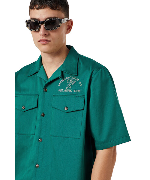 DIESEL（ディーゼル）の「メンズ シャツ ボウリングシャツ サステナブル（シャツ/ブラウス・メンズ・グリーン/ホワイト系その他/ブルー・X-LARGE/LARGE/X-SMALL/SMALL/MEDIUM/XX-LARGE）」の9枚目の写真