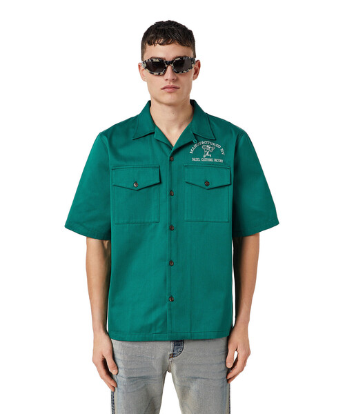 DIESEL（ディーゼル）の「メンズ シャツ ボウリングシャツ サステナブル（シャツ/ブラウス・メンズ・グリーン/ホワイト系その他/ブルー・X-LARGE/LARGE/X-SMALL/SMALL/MEDIUM/XX-LARGE）」の22枚目の写真