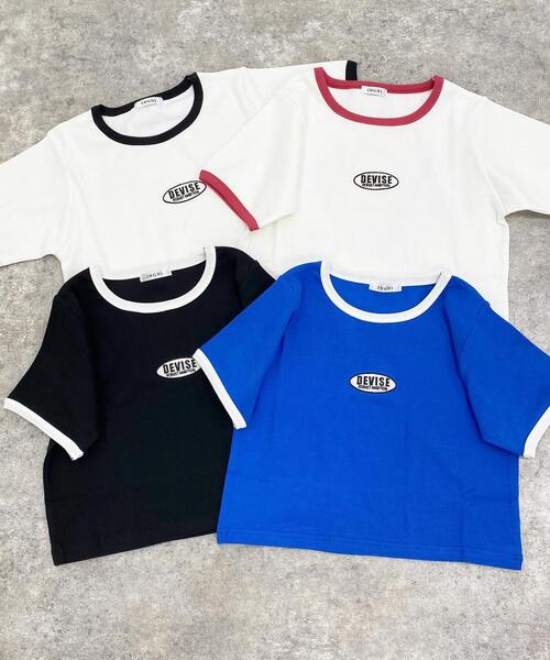 INGNI（イング）の「フロントサークルロゴリンガーリブTシャツ（Tシャツ/カットソー・レディース・ホワイト×レッド/ホワイト×ブラック/ブラック×ホワイト/ブルー系2・M）」の4枚目の写真