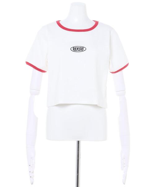 INGNI（イング）の「フロントサークルロゴリンガーリブTシャツ（Tシャツ/カットソー・レディース・ホワイト×レッド/ホワイト×ブラック/ブラック×ホワイト/ブルー系2・M）」の5枚目の写真