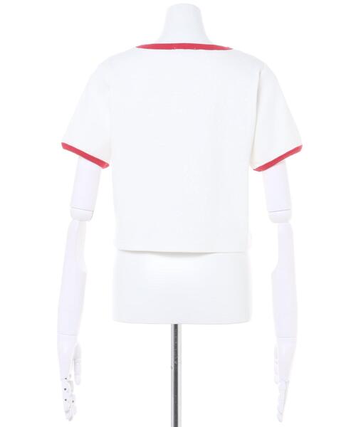 INGNI（イング）の「フロントサークルロゴリンガーリブTシャツ（Tシャツ/カットソー・レディース・ホワイト×レッド/ホワイト×ブラック/ブラック×ホワイト/ブルー系2・M）」の11枚目の写真