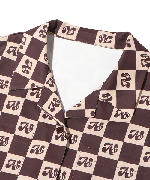 atmos pink（アトモスピンク）の「atmos pink チェッカー柄開襟シャツ（シャツ/ブラウス・レディース・ネイビー/ブルー/ブラウン・FREE）」の16枚目の写真