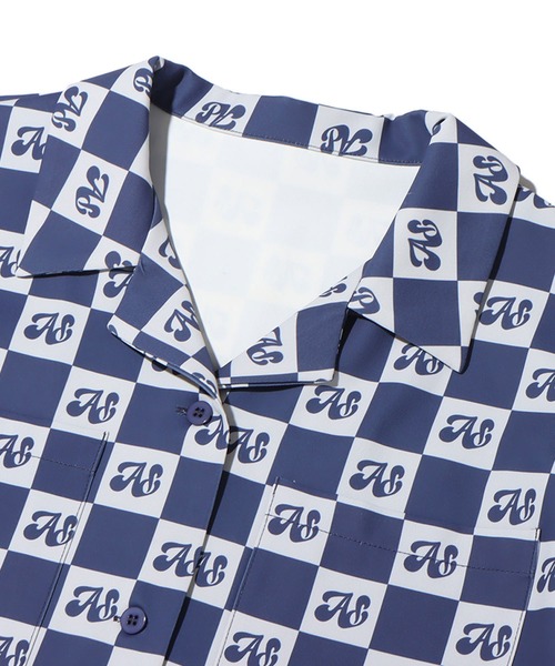 atmos pink（アトモスピンク）の「atmos pink チェッカー柄開襟シャツ（シャツ/ブラウス・レディース・ネイビー/ブルー/ブラウン・FREE）」の21枚目の写真