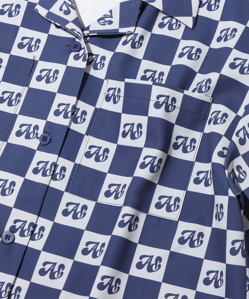 atmos pink（アトモスピンク）の「atmos pink チェッカー柄開襟シャツ（シャツ/ブラウス・レディース・ネイビー/ブルー/ブラウン・FREE）」の22枚目の写真