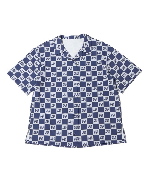 atmos pink（アトモスピンク）の「atmos pink チェッカー柄開襟シャツ（シャツ/ブラウス・レディース・ネイビー/ブルー/ブラウン・FREE）」の9枚目の写真