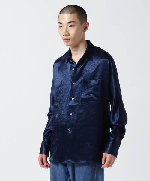 Toironier（トワロニエ）の「Toironier/トワロニエ/Satin Shirt/サテンシャツ（シャツ/ブラウス・メンズ・ネイビー/カーキ/ブラウン・FREE/F）」の20枚目の写真