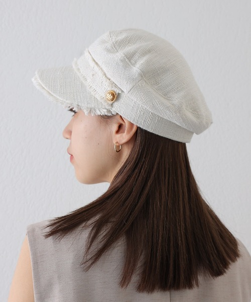 COLONY 2139(コロニートゥーワンスリーナイン)の「ツイードキャスケット(キャスケット・レディース・アイボリー/グレー・FREE)」の2枚目の写真