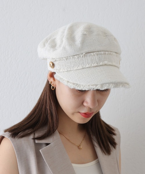 COLONY 2139(コロニートゥーワンスリーナイン)の「ツイードキャスケット(キャスケット・レディース・アイボリー/グレー・FREE)」の5枚目の写真