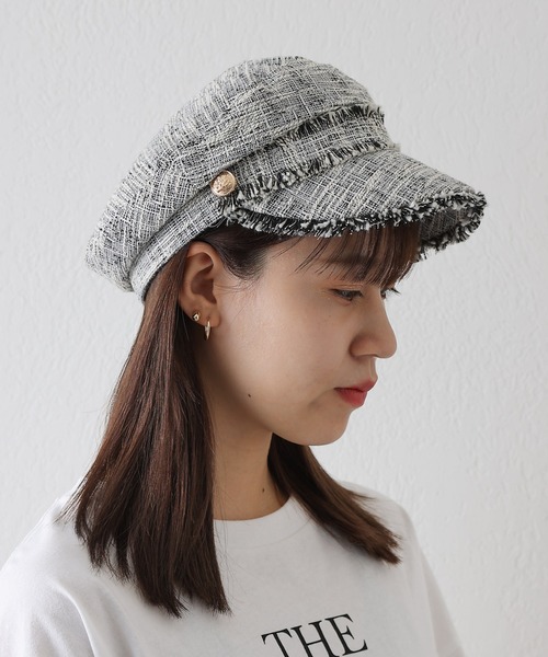 COLONY 2139(コロニートゥーワンスリーナイン)の「ツイードキャスケット(キャスケット・レディース・アイボリー/グレー・FREE)」の8枚目の写真