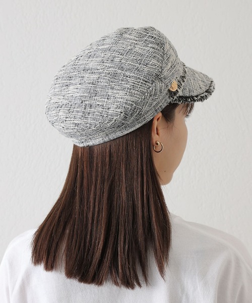 COLONY 2139(コロニートゥーワンスリーナイン)の「ツイードキャスケット(キャスケット・レディース・アイボリー/グレー・FREE)」の3枚目の写真