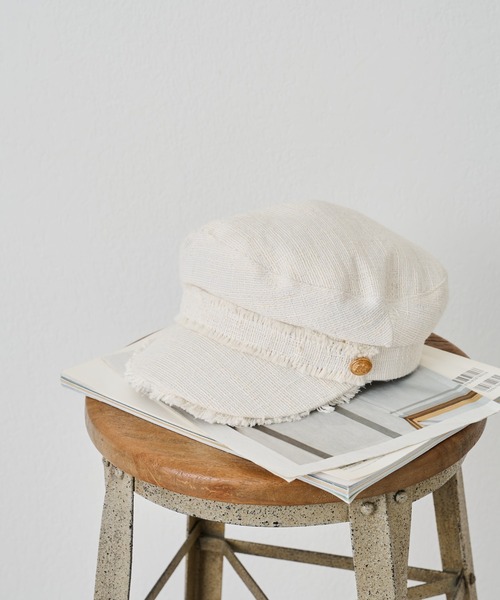 COLONY 2139(コロニートゥーワンスリーナイン)の「ツイードキャスケット(キャスケット・レディース・アイボリー/グレー・FREE)」の6枚目の写真