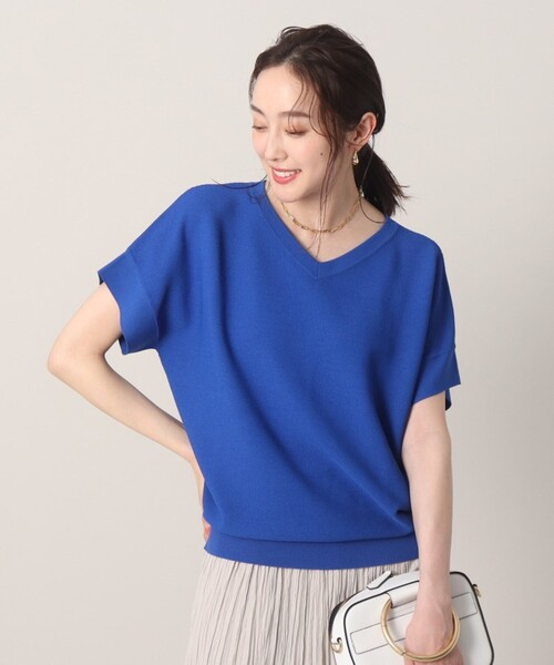UNTITLED(アンタイトル)の「◆【再入荷!】前後2WAY フレンチスリーブニット(ニット/セーター・レディース・ライトグレー/ネイビー/オフホワイト/ブルー/マスタード/ホワイト系5/グリーン/パープル系/ブラック/ネイビー系6・02/44/48/00/04)」の8枚目の写真