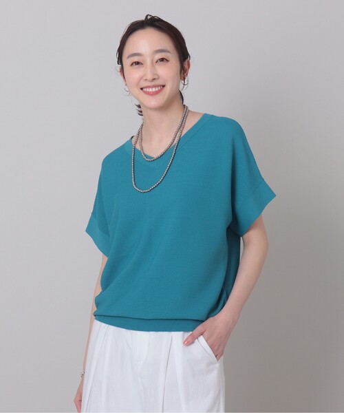UNTITLED(アンタイトル)の「◆【再入荷!】前後2WAY フレンチスリーブニット(ニット/セーター・レディース・ライトグレー/ネイビー/オフホワイト/ブルー/マスタード/ホワイト系5/グリーン/パープル系/ブラック/ネイビー系6・02/44/48/00/04)」の21枚目の写真