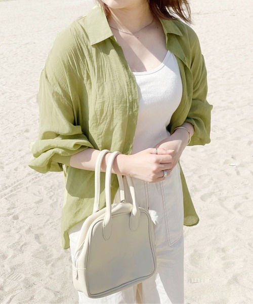 PairPair（ペアペア）の「シアーシャツ（シャツ/ブラウス・レディース・アイボリー/グリーン・フリー）」の8枚目の写真