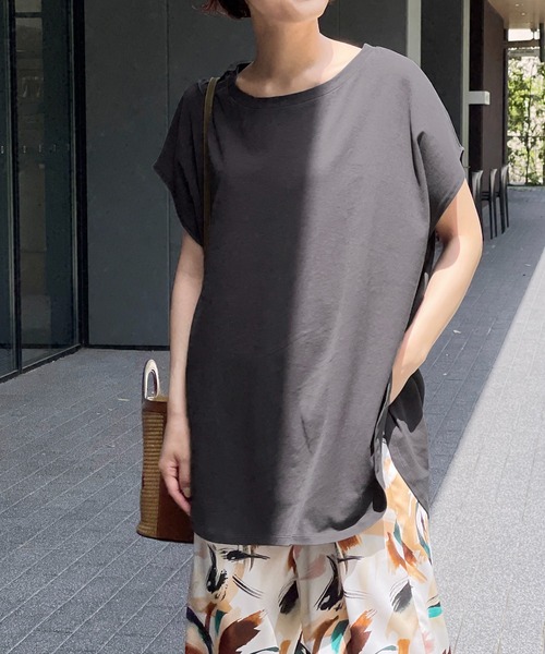 Spick & Span（スピックアンドスパン）の「COOL TOUCH ヴィンテージ天竺フレンチT（Tシャツ/カットソー・レディース・ホワイト/グレー/ブルー/グリーン・FREE）」の3枚目の写真