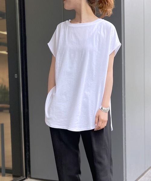Spick & Span（スピックアンドスパン）の「COOL TOUCH ヴィンテージ天竺フレンチT（Tシャツ/カットソー・レディース・ホワイト/グレー/ブルー/グリーン・FREE）」の2枚目の写真