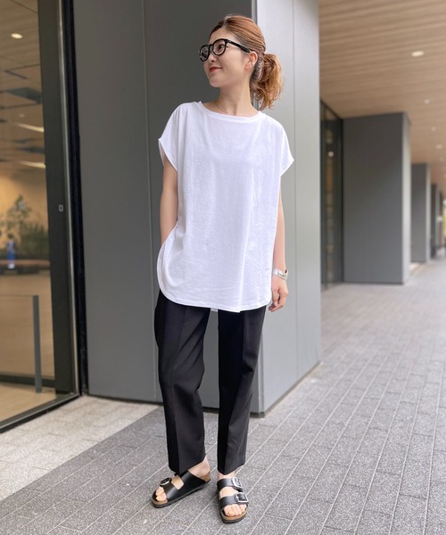 Spick & Span（スピックアンドスパン）の「COOL TOUCH ヴィンテージ天竺フレンチT（Tシャツ/カットソー・レディース・ホワイト/グレー/ブルー/グリーン・FREE）」の10枚目の写真