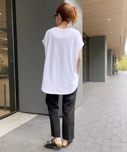 Spick & Span（スピックアンドスパン）の「COOL TOUCH ヴィンテージ天竺フレンチT（Tシャツ/カットソー・レディース・ホワイト/グレー/ブルー/グリーン・FREE）」の5枚目の写真