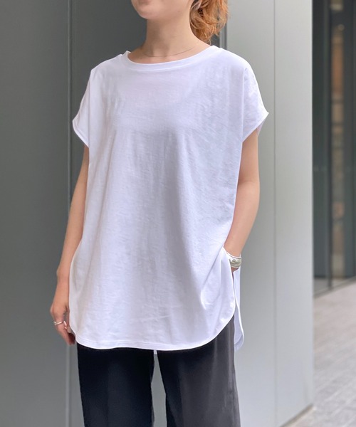 Spick & Span（スピックアンドスパン）の「COOL TOUCH ヴィンテージ天竺フレンチT（Tシャツ/カットソー・レディース・ホワイト/グレー/ブルー/グリーン・FREE）」の16枚目の写真