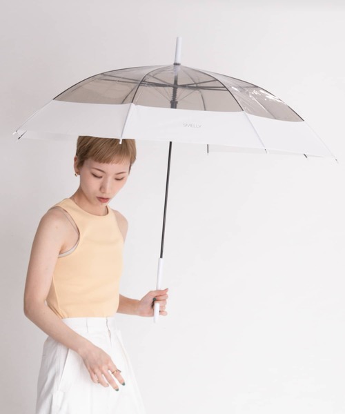 SMELLY（スメリー）の「プーリアビニール傘（長傘・レディース・パープル/グレー/ミント/クリア/ブルー系その他/オレンジ系その他・FREE）」の2枚目の写真