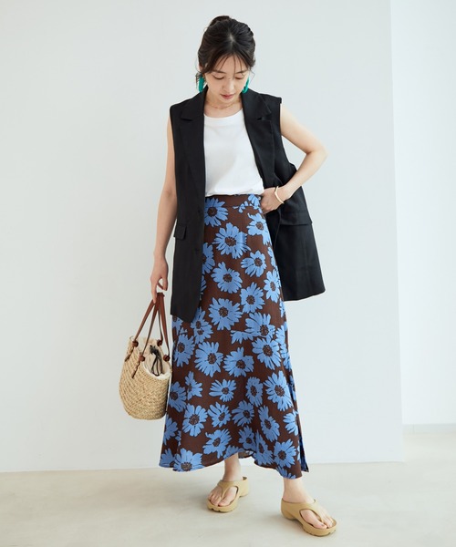 VIS（ビス）の「フラワープリントマーメイドスカート（スカート・レディース・ダークブラウン/ブラウン系その他/ベージュ系その他・M/S）」の21枚目の写真