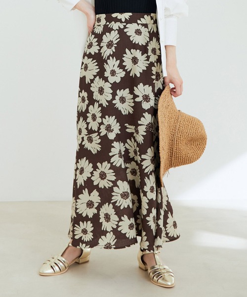 VIS（ビス）の「フラワープリントマーメイドスカート（スカート・レディース・ダークブラウン/ブラウン系その他/ベージュ系その他・M/S）」の15枚目の写真