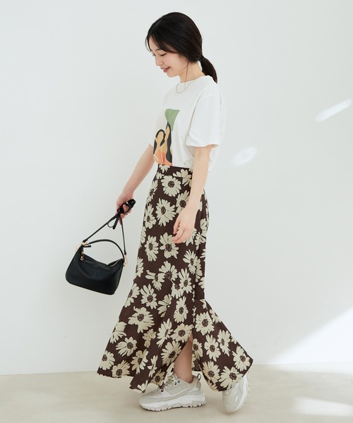 VIS（ビス）の「フラワープリントマーメイドスカート（スカート・レディース・ダークブラウン/ブラウン系その他/ベージュ系その他・M/S）」の19枚目の写真