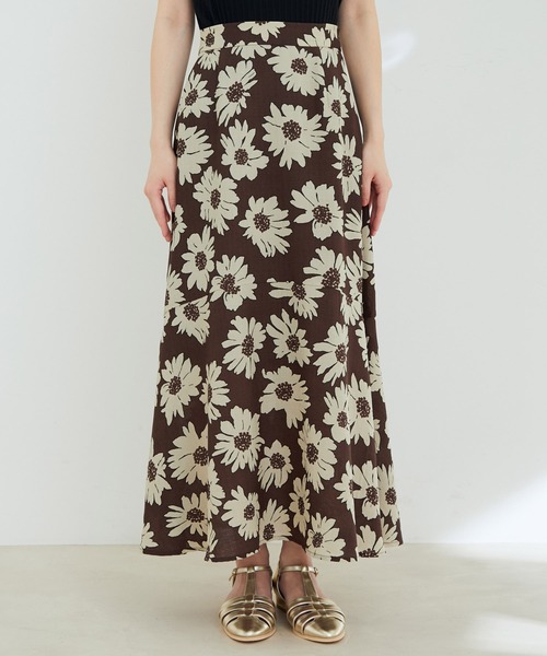 VIS（ビス）の「フラワープリントマーメイドスカート（スカート・レディース・ダークブラウン/ブラウン系その他/ベージュ系その他・M/S）」の12枚目の写真