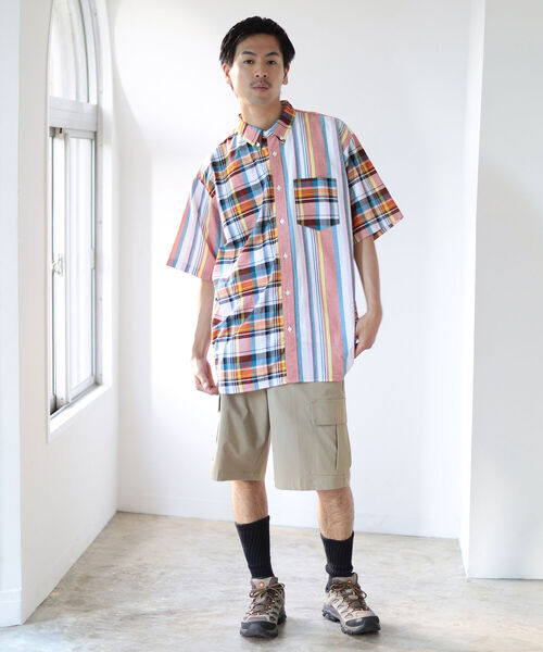 BEAMS（ビームス）の「BEAMS / マドラスチェック クレイジーパターン シャツ（シャツ/ブラウス・メンズ・レッド/ブルー・SMALL/MEDIUM/LARGE/X-LARGE）」の3枚目の写真