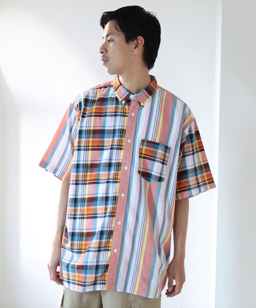 BEAMS（ビームス）の「BEAMS / マドラスチェック クレイジーパターン シャツ（シャツ/ブラウス・メンズ・レッド/ブルー・SMALL/MEDIUM/LARGE/X-LARGE）」の7枚目の写真