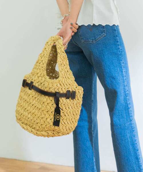 ANITA BILARDI(アニタビラルディ)の「Anita Bilardi MAYA SMALL P-RAFIA(ハンドバッグ・レディース・オフホワイト/ナチュラル・-)」の10枚目の写真