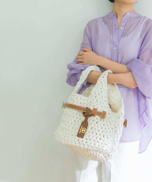 ANITA BILARDI(アニタビラルディ)の「Anita Bilardi MAYA SMALL P-RAFIA(ハンドバッグ・レディース・オフホワイト/ナチュラル・-)」の15枚目の写真