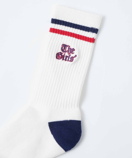 X-girl(エックスガール)の「OLD ENGLISH LOGO LINE RIB SOCKS(ソックス/靴下・レディース・ホワイト/ブラック/グレー・ONE SIZE)」の12枚目の写真
