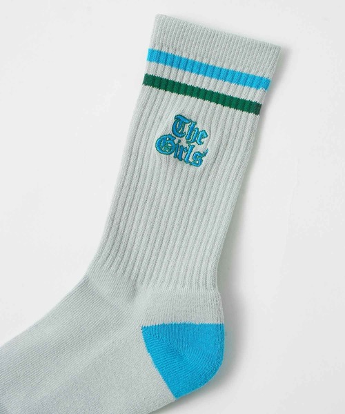X-girl(エックスガール)の「OLD ENGLISH LOGO LINE RIB SOCKS(ソックス/靴下・レディース・ホワイト/ブラック/グレー・ONE SIZE)」の14枚目の写真