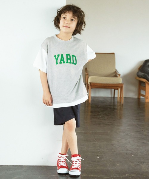 GLOBAL WORK(グローバルワーク)の「DRY/カレッジレイヤード/キッズ/296207(Tシャツ/カットソー・キッズ・ネイビー/ホワイト系その他・110cm/100cm/120cm/130cm/140cm/150cm/160cm)」の4枚目の写真