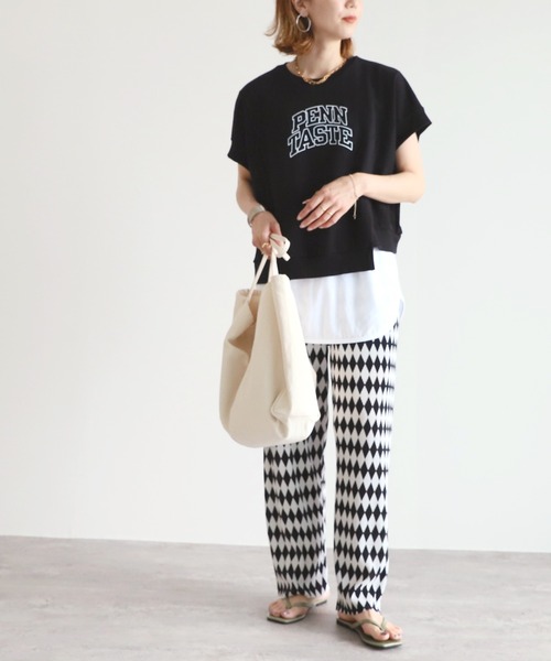 reca（レカ）の「ミニ裏毛ロゴデザイントップス（Tシャツ/カットソー・レディース・ブラック/グレー/グレー系その他・FREE）」の4枚目の写真