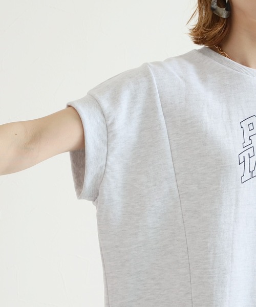 reca（レカ）の「ミニ裏毛ロゴデザイントップス（Tシャツ/カットソー・レディース・ブラック/グレー/グレー系その他・FREE）」の7枚目の写真