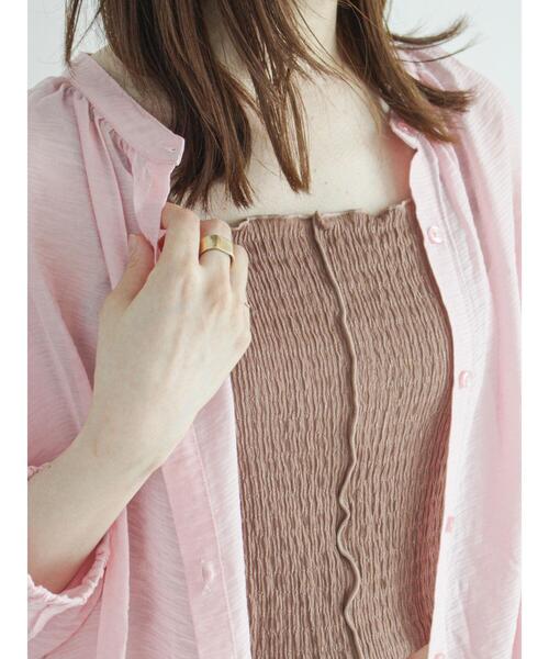 ehka sopo（エヘカソポ）の「しぼしぼメロータンクトップ（タンクトップ・レディース・ブラック/ベージュ/オフホワイト/グリーン・ﾌﾘ-）」の8枚目の写真