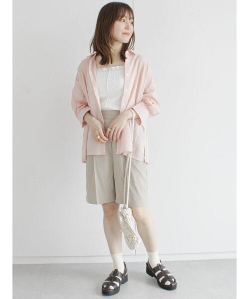 ehka sopo（エヘカソポ）の「しぼしぼメロータンクトップ（タンクトップ・レディース・ブラック/ベージュ/オフホワイト/グリーン・ﾌﾘ-）」の11枚目の写真