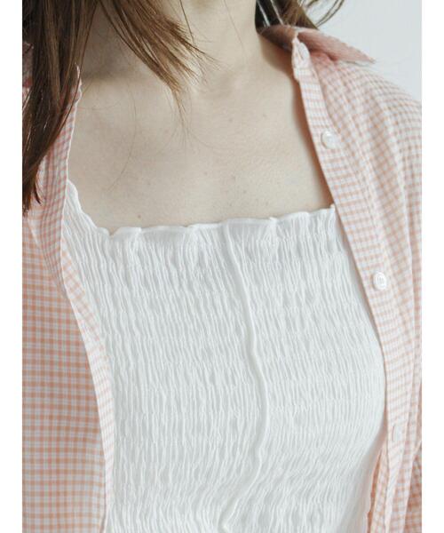 ehka sopo（エヘカソポ）の「しぼしぼメロータンクトップ（タンクトップ・レディース・ブラック/ベージュ/オフホワイト/グリーン・ﾌﾘ-）」の13枚目の写真