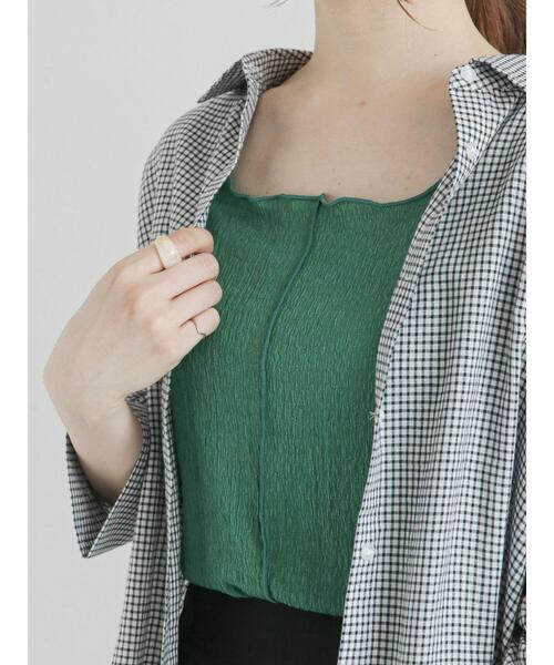 ehka sopo（エヘカソポ）の「しぼしぼメロータンクトップ（タンクトップ・レディース・ブラック/ベージュ/オフホワイト/グリーン・ﾌﾘ-）」の19枚目の写真