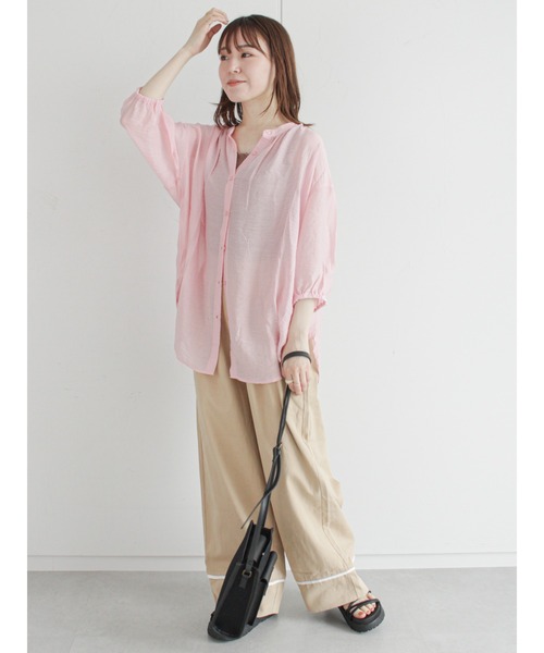 ehka sopo（エヘカソポ）の「しぼしぼメロータンクトップ（タンクトップ・レディース・ブラック/ベージュ/オフホワイト/グリーン・ﾌﾘ-）」の5枚目の写真