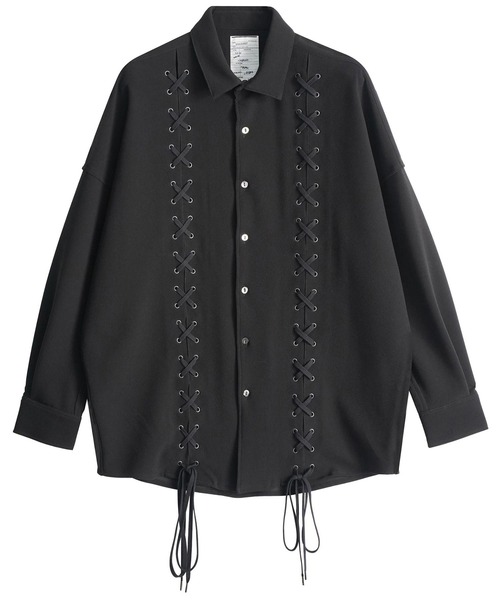 SHAREEF(シャリーフ)の「LACE-UP SHIRTS(シャツ/ブラウス・メンズ・ターコイズブルー/ブラック/ブラウン/ネイビー・1/2/3)」の5枚目の写真