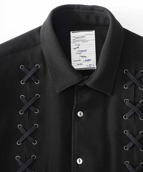 SHAREEF(シャリーフ)の「LACE-UP SHIRTS(シャツ/ブラウス・メンズ・ターコイズブルー/ブラック/ブラウン/ネイビー・1/2/3)」の6枚目の写真