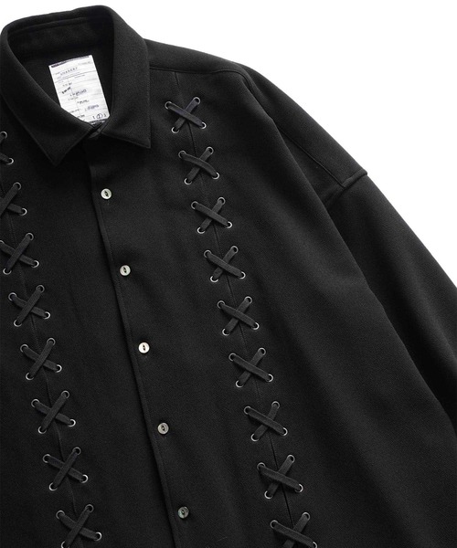 SHAREEF(シャリーフ)の「LACE-UP SHIRTS(シャツ/ブラウス・メンズ・ターコイズブルー/ブラック/ブラウン/ネイビー・1/2/3)」の8枚目の写真